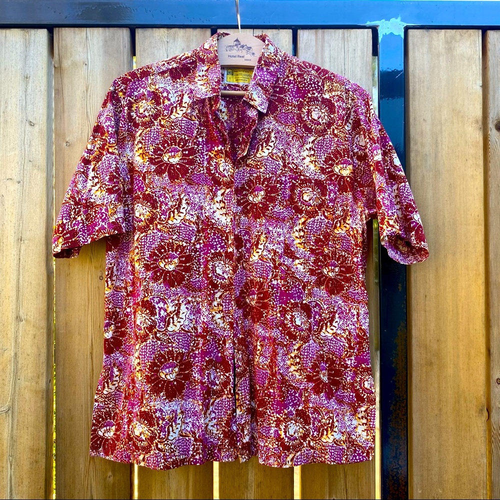 Men’s Aloha Hawaiian Batik Malaysian Shirt Size S